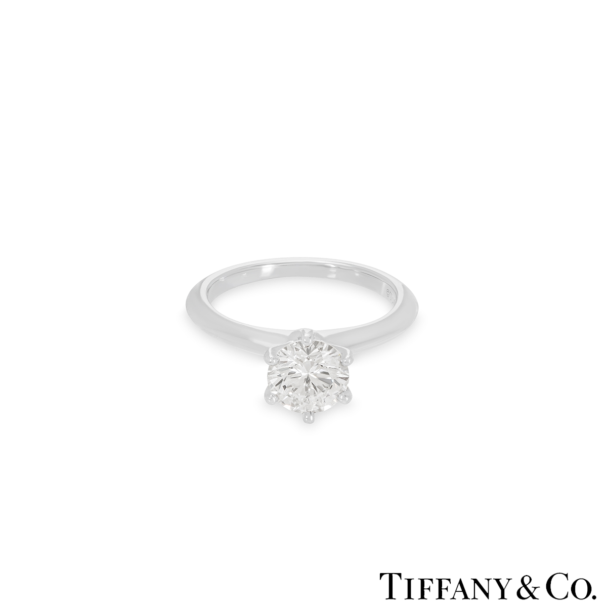 Tiffany & Co. Platinum Diamond Setting Ring 1.08ct I/VS1 XXX